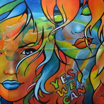 Peinture intitulée "yes we can!" par Jeannette Guichard-Bunel, Œuvre d'art originale, Huile