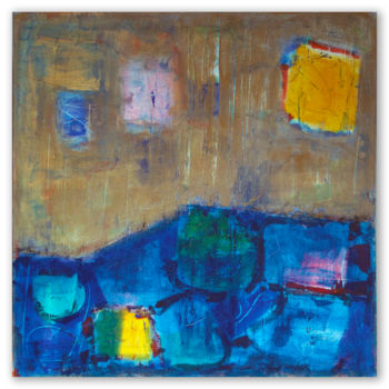 Peinture intitulée "Carré jaune" par Juliette Gallas, Œuvre d'art originale, Acrylique