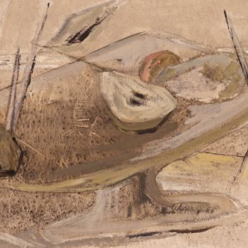 Peinture intitulée "Composition en gris" par Dominique Bertrand, Œuvre d'art originale, Huile