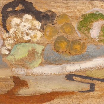 Peinture intitulée "Coupe de fruits ( +…" par Dominique Bertrand, Œuvre d'art originale, Huile
