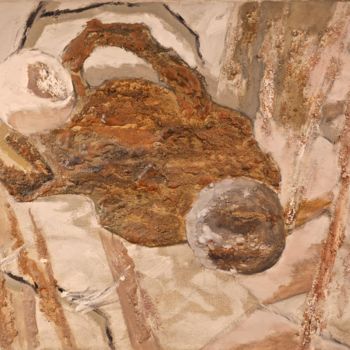 Peinture intitulée "Le pichet brun (+ s…" par Dominique Bertrand, Œuvre d'art originale, Huile