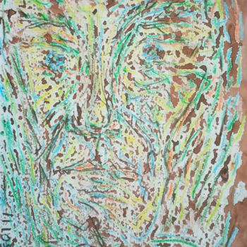 Drawing titled "worrier-33x26-color…" by Pertti Matikainen, Original Artwork, Marker