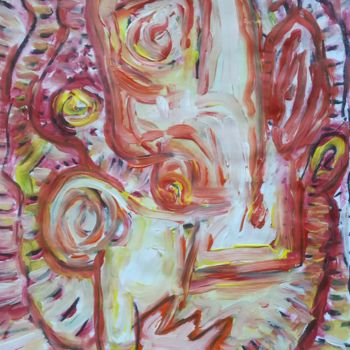 Pittura intitolato "machine-head-42x30-…" da Pertti Matikainen, Opera d'arte originale, Acrilico
