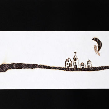 Collages titled "Tableau papier brûl…" by Stéphanie Salinères, Original Artwork, Paper
