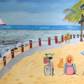 Peinture intitulée "TROPICANA" par Maurice Bellolo, Œuvre d'art originale, Huile Monté sur Châssis en bois