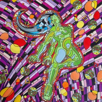 Dessin intitulée "Au rythme des chant…" par Vincent Gibert, Œuvre d'art originale, Marqueur