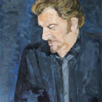 Peinture intitulée "Johnny  - Notre Ido…" par Chéker, Œuvre d'art originale, Huile Monté sur Châssis en bois