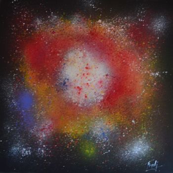 Peinture intitulée "volcan" par Frederic Janssens (Fredj), Œuvre d'art originale, Acrylique