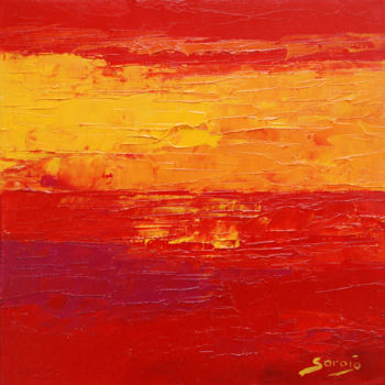 Painting titled "1279-19Q Red Sea" by Saroja Van Der Stegen, Original Artwork, Oil Mounted on Wood Panel