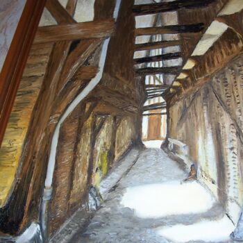 Peinture intitulée "RUELLE DES CHATS A…" par Pierre Isaac Gozlan, Œuvre d'art originale