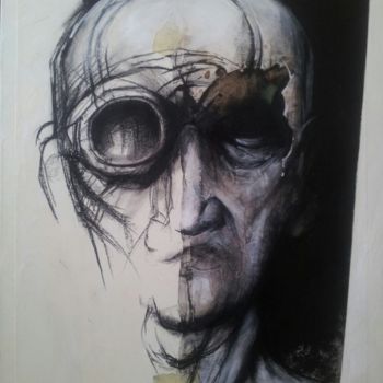Desenho intitulada "PORTRAIT IMAGINAIRE…" por Claude Duvauchelle, Obras de arte originais, Outro Montado em Armação em madei…