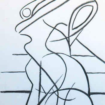 Tekening getiteld "A drawing after Lai…" door Pertti Matikainen, Origineel Kunstwerk, Houtskool
