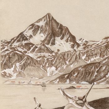 Dessin intitulée "Grytviken ou le dra…" par Nathalie Bernard, Œuvre d'art originale, Pastel