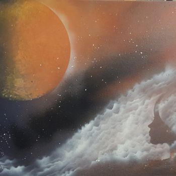 Pittura intitolato "Clair de lune" da Brigitte.S, Opera d'arte originale, Spray