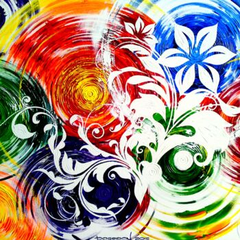 Painting titled "Flower called Rinia" by Plamen Ivanov, Original Artwork, Acrylic
