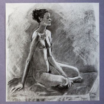 Drawing titled "N°165  Ammonite res…" by R. Cavalié, Original Artwork, Charcoal
