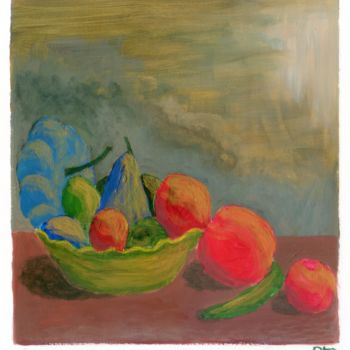 Peinture intitulée "nature morte MA" par Philip Moreau, Œuvre d'art originale, Acrylique