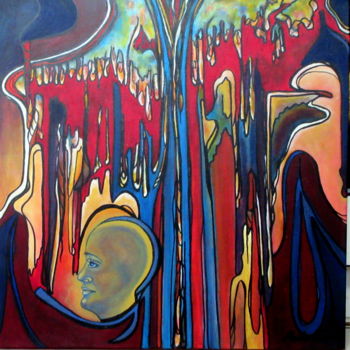 Peinture intitulée "social-media-leakin…" par Marianne Charlotte Mylonas-Svikovsky (Marlo), Œuvre d'art originale, Acrylique