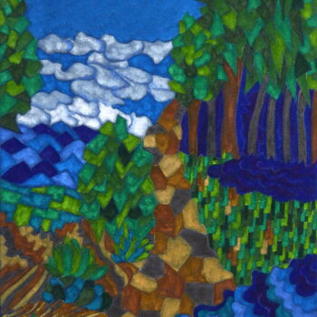Peinture intitulée "Le chemin" par Laure Barlet, Œuvre d'art originale, Huile