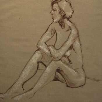 Dessin intitulée "N°250  Tranquille" par R. Cavalié, Œuvre d'art originale, Craie