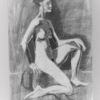 Dibujo titulada "N°163  Nocturne" por R. Cavalié, Obra de arte original, Carbón