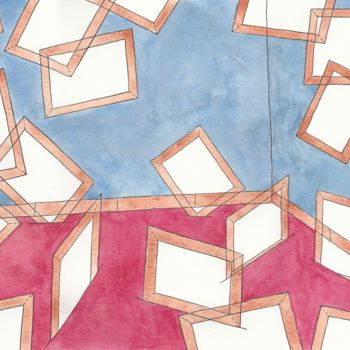 Peinture intitulée "Falling Sky" par Sandro Cocco, Œuvre d'art originale, Aquarelle