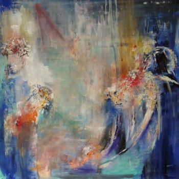 Painting titled "allons-y" by Isabelle Reygaerts, Original Artwork, Oil Mounted on Wood Stretcher frame