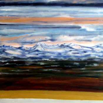 Peinture intitulée "alpine-scenery-in-t…" par Marianne Charlotte Mylonas-Svikovsky (Marlo), Œuvre d'art originale, Acrylique