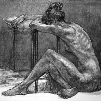 Dessin intitulée "académie 2018 5" par Christian Rolland, Œuvre d'art originale, Fusain