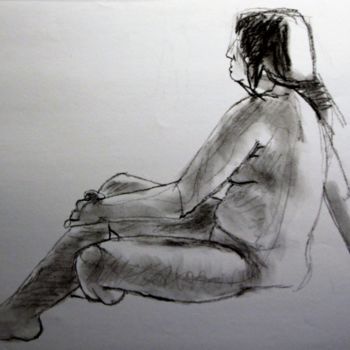 Drawing titled "NR  N°143" by R. Cavalié, Original Artwork, Charcoal