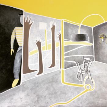 Ζωγραφική με τίτλο "Freedom in Yellow,…" από Elodie M. Richard, Αυθεντικά έργα τέχνης, Ακρυλικό