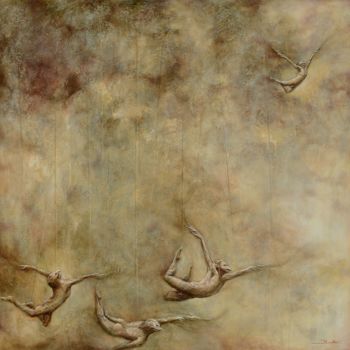 Painting titled "Migracion" by Orlando Basulto, Original Artwork, Acrylic