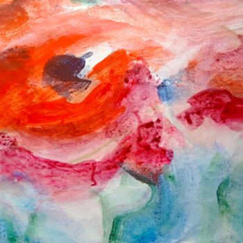 Ζωγραφική με τίτλο "Coquelicots" από Simone Cros-Morea, Αυθεντικά έργα τέχνης, Ακρυλικό