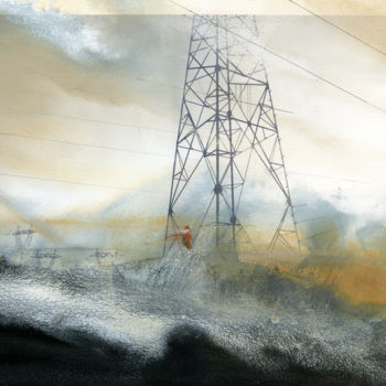 Schilderij getiteld "brumes" door Hugues Breton, Origineel Kunstwerk, Aquarel