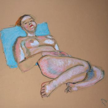Zeichnungen mit dem Titel "N°297  Désabusée" von R. Cavalié, Original-Kunstwerk, Pastell