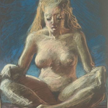 Dessin intitulée "méditation" par Claude Hardenne, Œuvre d'art originale