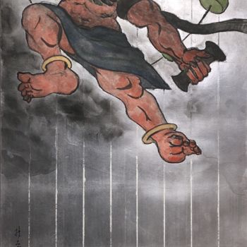 Painting titled "Rai-Jin (esprit de…" by Souske, Original Artwork, Pigments