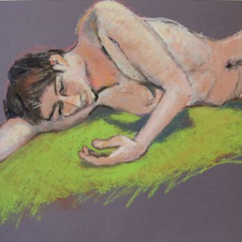 Zeichnungen mit dem Titel "N° 684   Jeune homm…" von R. Cavalié, Original-Kunstwerk, Pastell