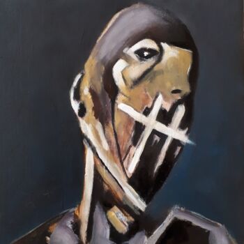绘画 标题为“Autoportrait jaune 2” 由Alain Tardieu, 原创艺术品, 丙烯
