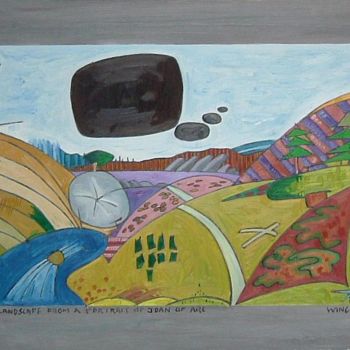 Ζωγραφική με τίτλο "Landscape From A Po…" από Gerald Shepherd F.F.P.S., Αυθεντικά έργα τέχνης, Λάδι