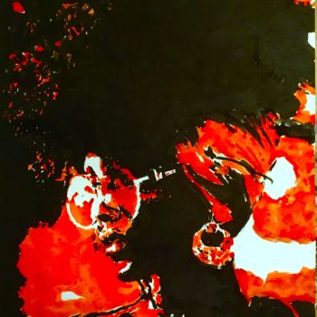 Painting titled "Peace&love" by Dominique Dève, Original Artwork, Ink