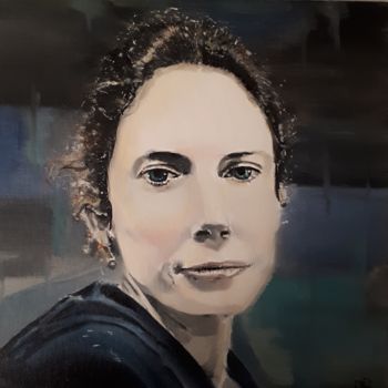 Painting titled "Lucie" by Yann Bes, Original Artwork, Oil