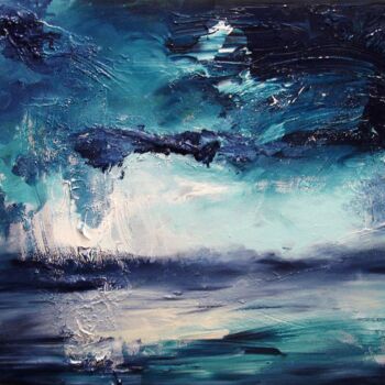 Ζωγραφική με τίτλο "Bleu de Nuit" από Pascal Thomas, Αυθεντικά έργα τέχνης, Ακρυλικό