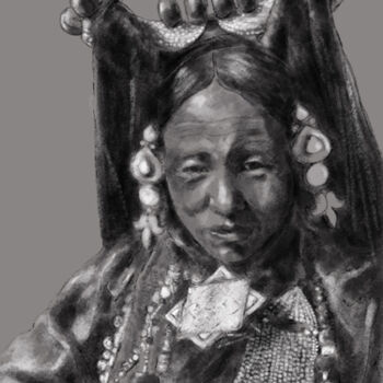 数字艺术 标题为“Woman from Tibet.jpg” 由Sandrine Wely, 原创艺术品