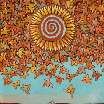 Painting titled "Fleur de ciel" by Pascal Buffard, Original Artwork