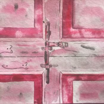 Malerei mit dem Titel "heaven's door" von Gudrun Sageder, Original-Kunstwerk, Aquarell