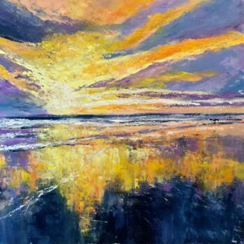 Peinture intitulée "Un coucher irisé" par Anne Vignau, Œuvre d'art originale
