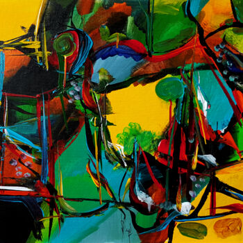 Peinture intitulée "Une sphère complice" par Muriel Cayet, Œuvre d'art originale