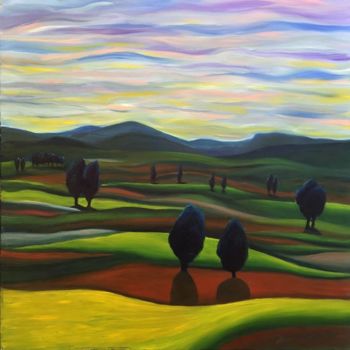 Painting titled "together alone" by Lex Veen, Original Artwork, Oil