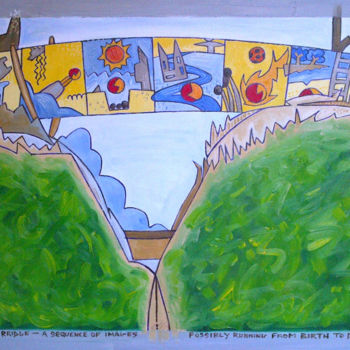Painting titled "Rainbow Bridge" by Gerald Shepherd F.F.P.S., Original Artwork, Oil